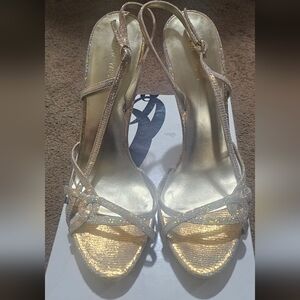 Nine West Gold Strappy Heels